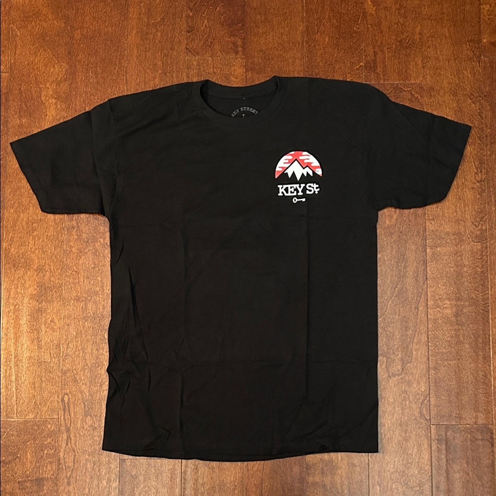 Key Street Black Short-Sleeve Graphic Tee, Size Large, NWOT